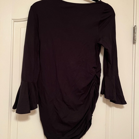Ruched Black Maternity Top-Size Small NWT. Kimi + Kai - Picture 5 of 10